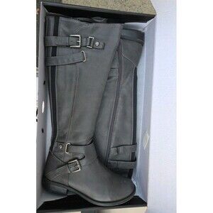 G by GUESS GGHawk Gray Knee High Riding Boots Women's Size 6M Buckle Zip